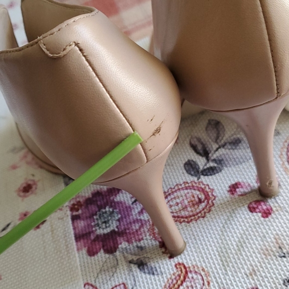 ‼🎀‼Nine West Nude Leather peep toe bootie sz.6.5! - Picture 7 of 8